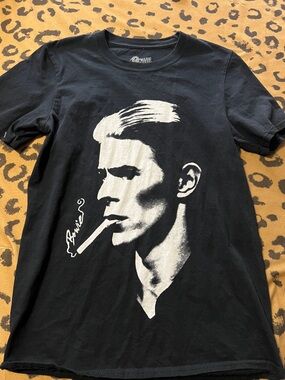 Licensed David Bowie Black Short-Sleeve Graphic Tee Size Small